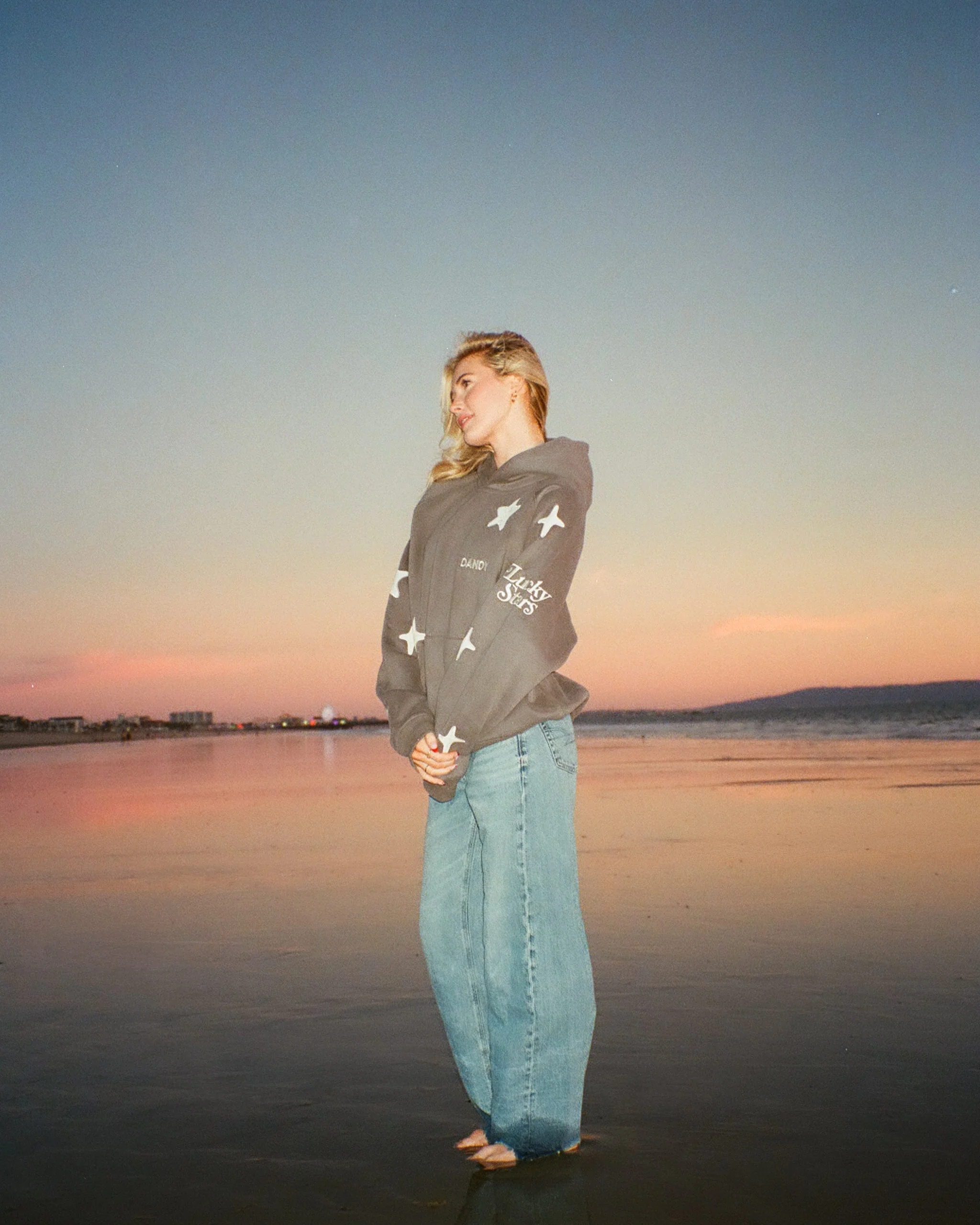 "Lucky Stars" Oversized Lux Hoodie in Dark Gray - Image 6