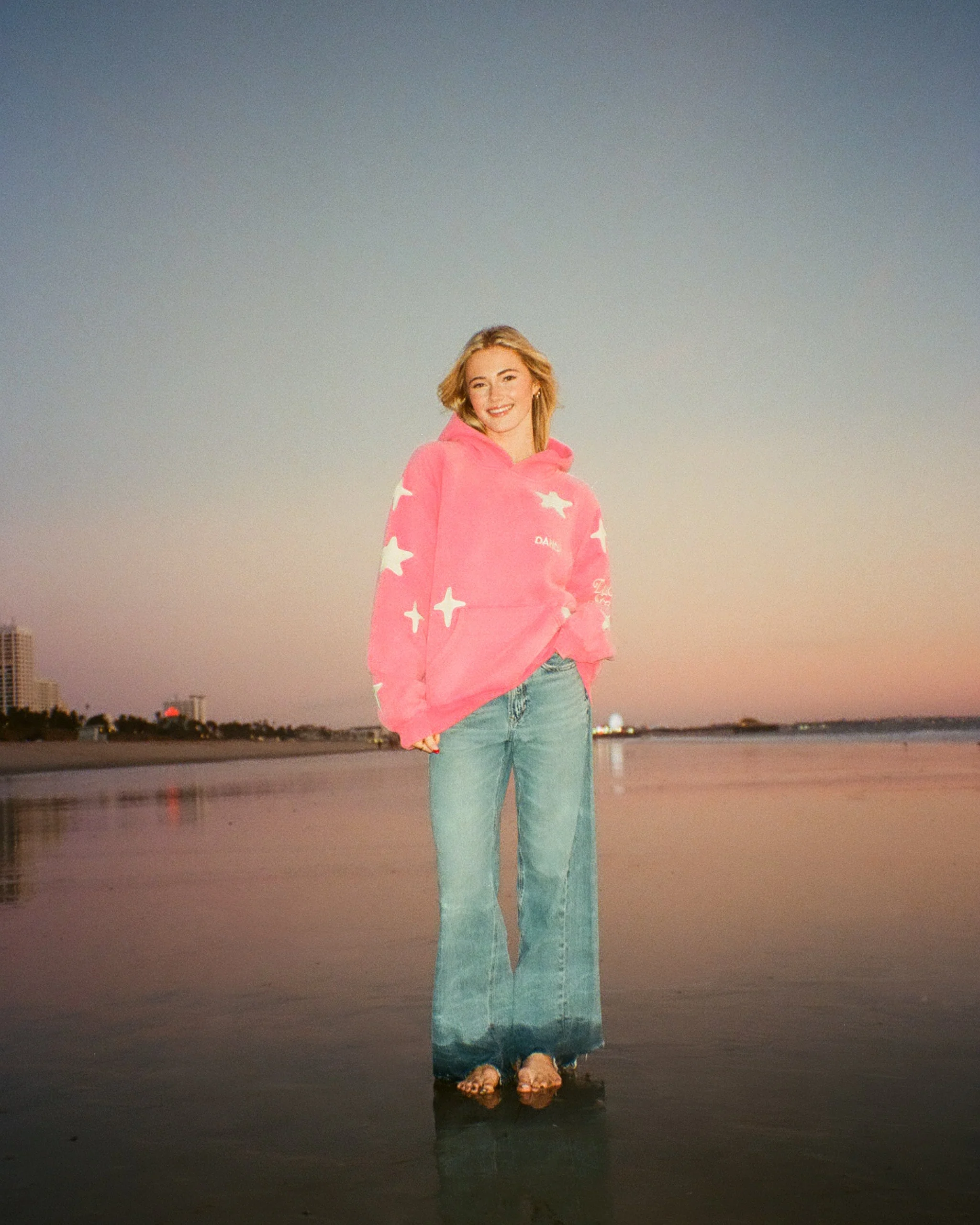 "Lucky Stars" Oversized Lux Hoodie in Vintage Washed Pink - Image 12