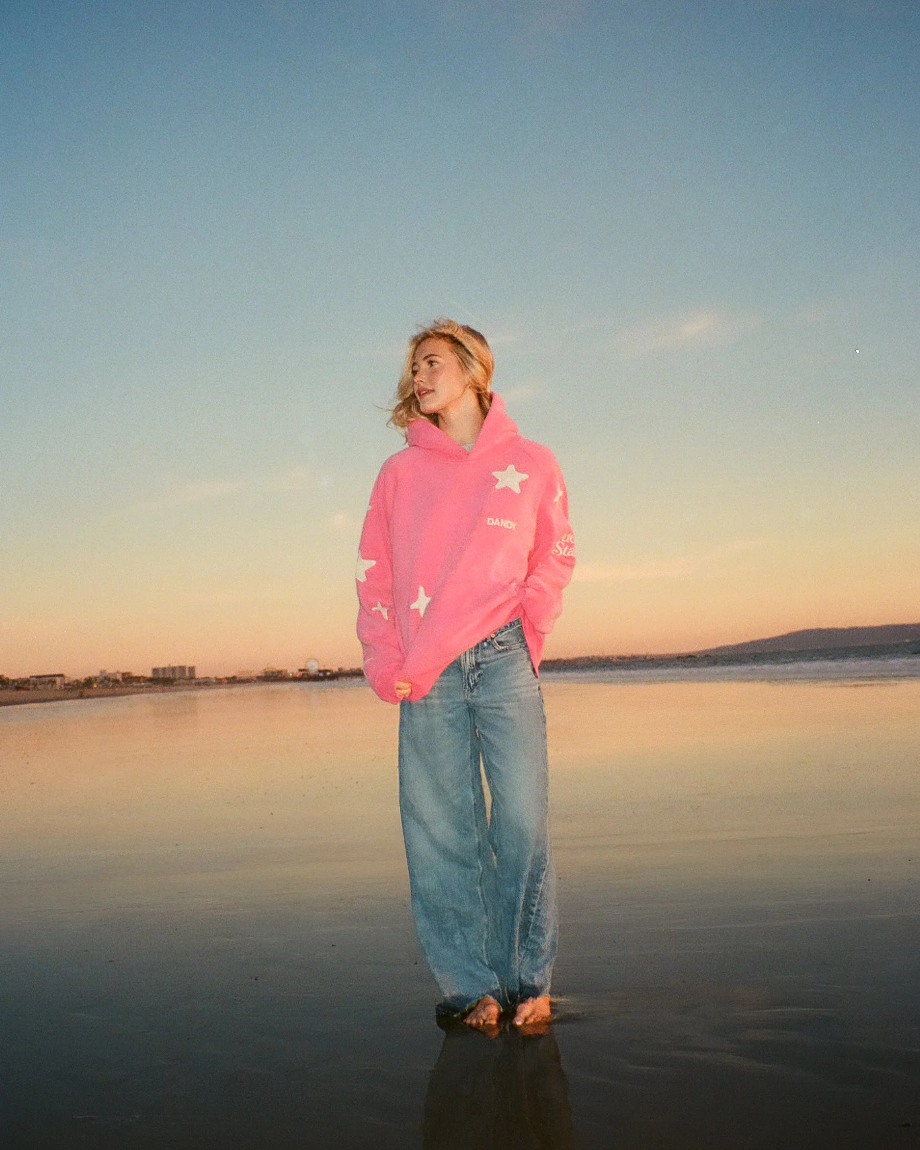 "Lucky Stars" Oversized Lux Hoodie in Vintage Washed Pink - Image 13