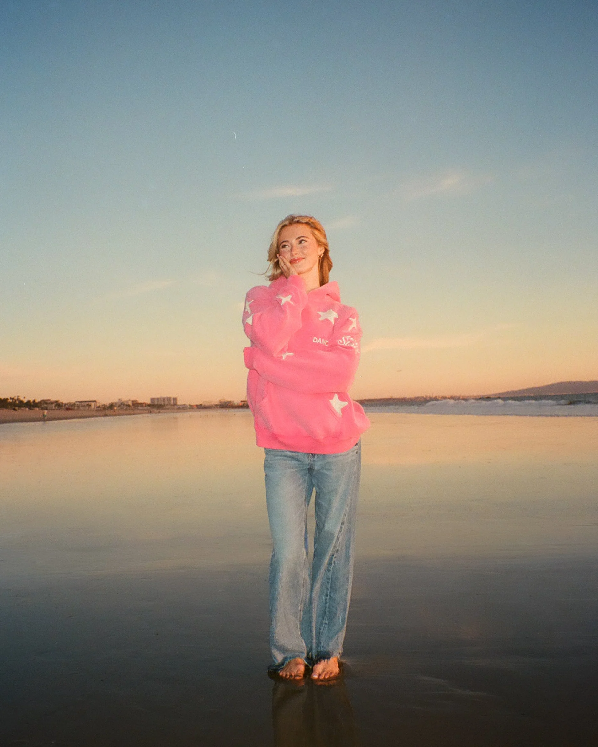 "Lucky Stars" Oversized Lux Hoodie in Vintage Washed Pink - Image 5