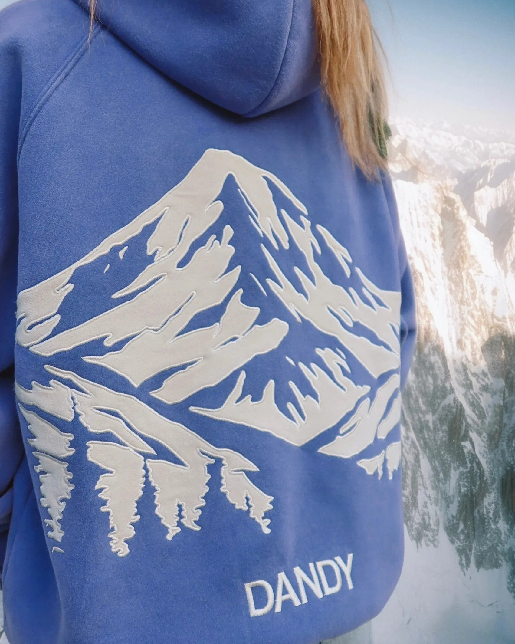 "Mountain" Oversized Lux Hoodie in Vintage Washed Blue - Image 7
