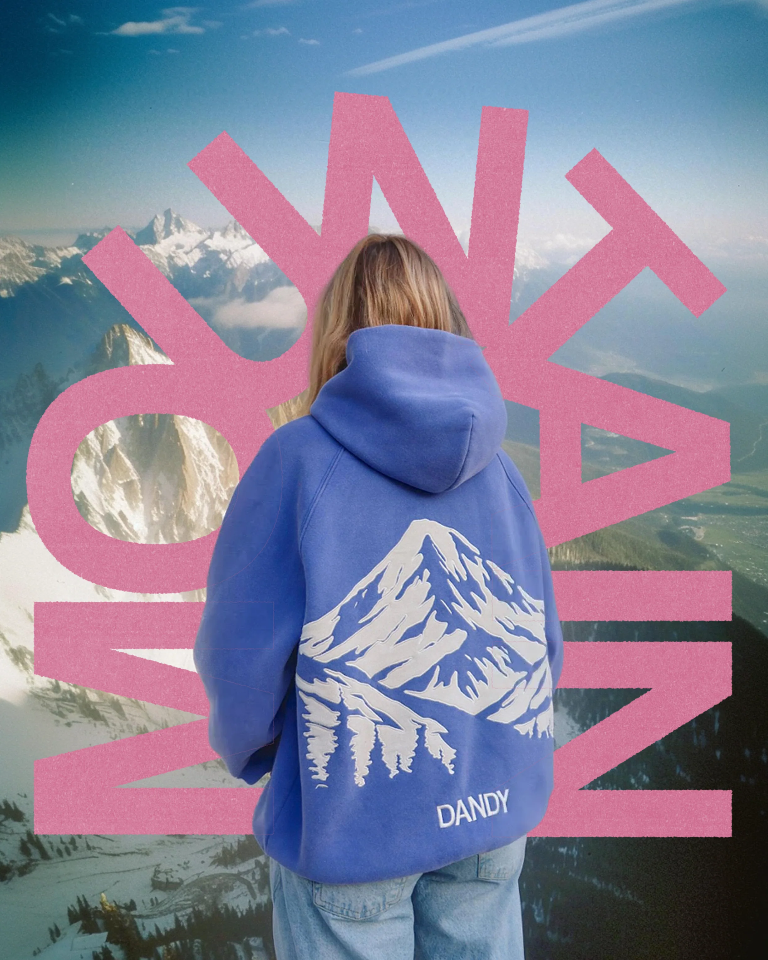 "Mountain" Oversized Lux Hoodie in Vintage Washed Blue - Image 9