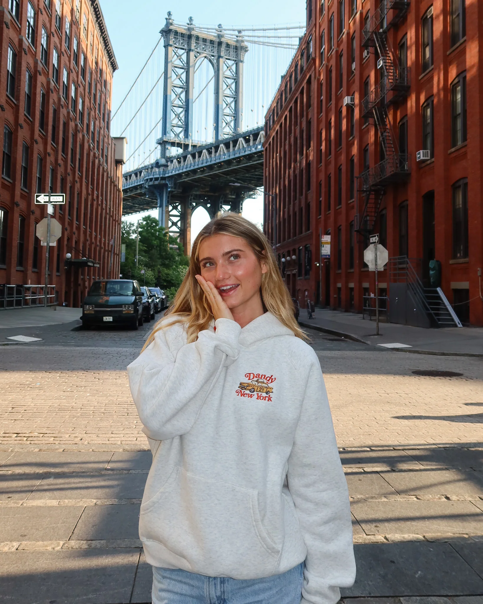 "New York" Oversized Lux Hoodie in Heather Gray - Image 2