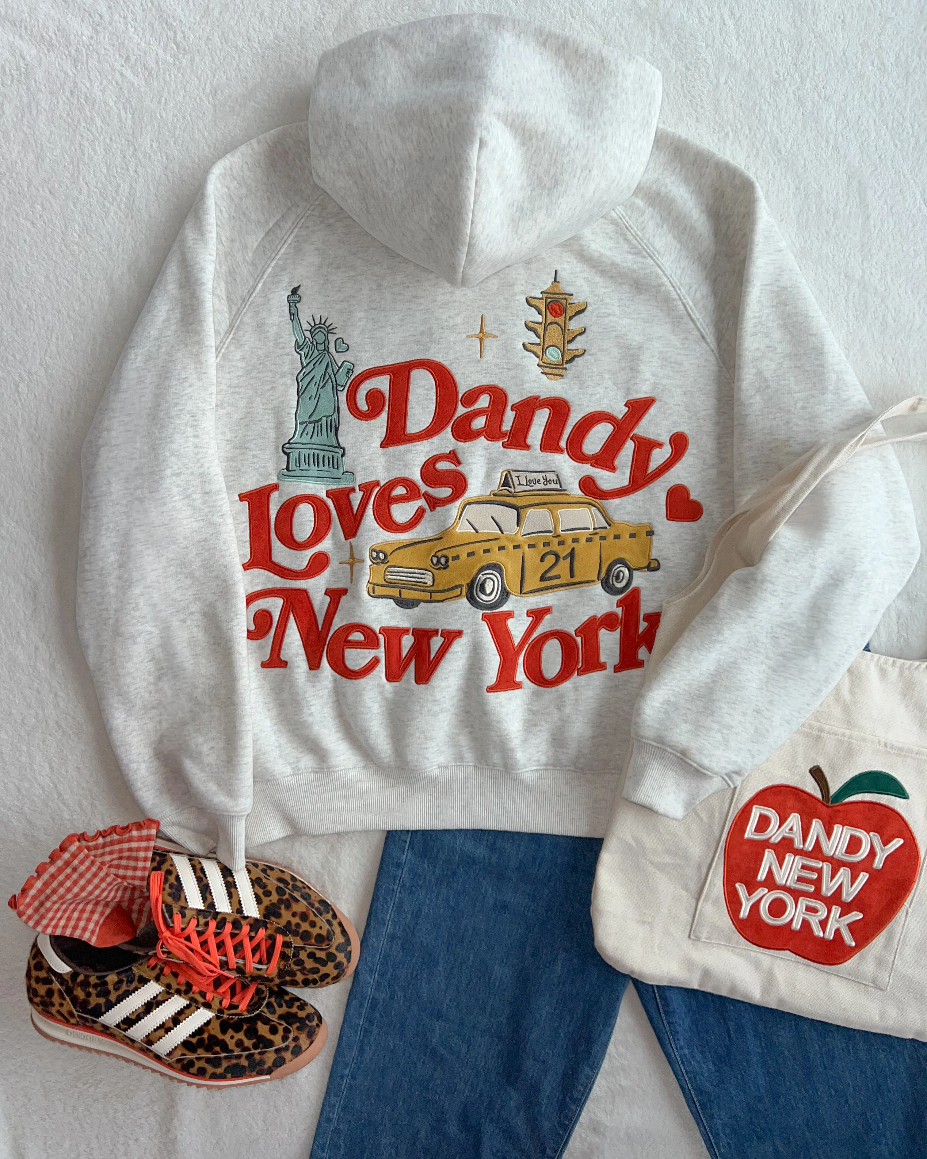 "New York" Oversized Lux Hoodie in Heather Gray - Image 3