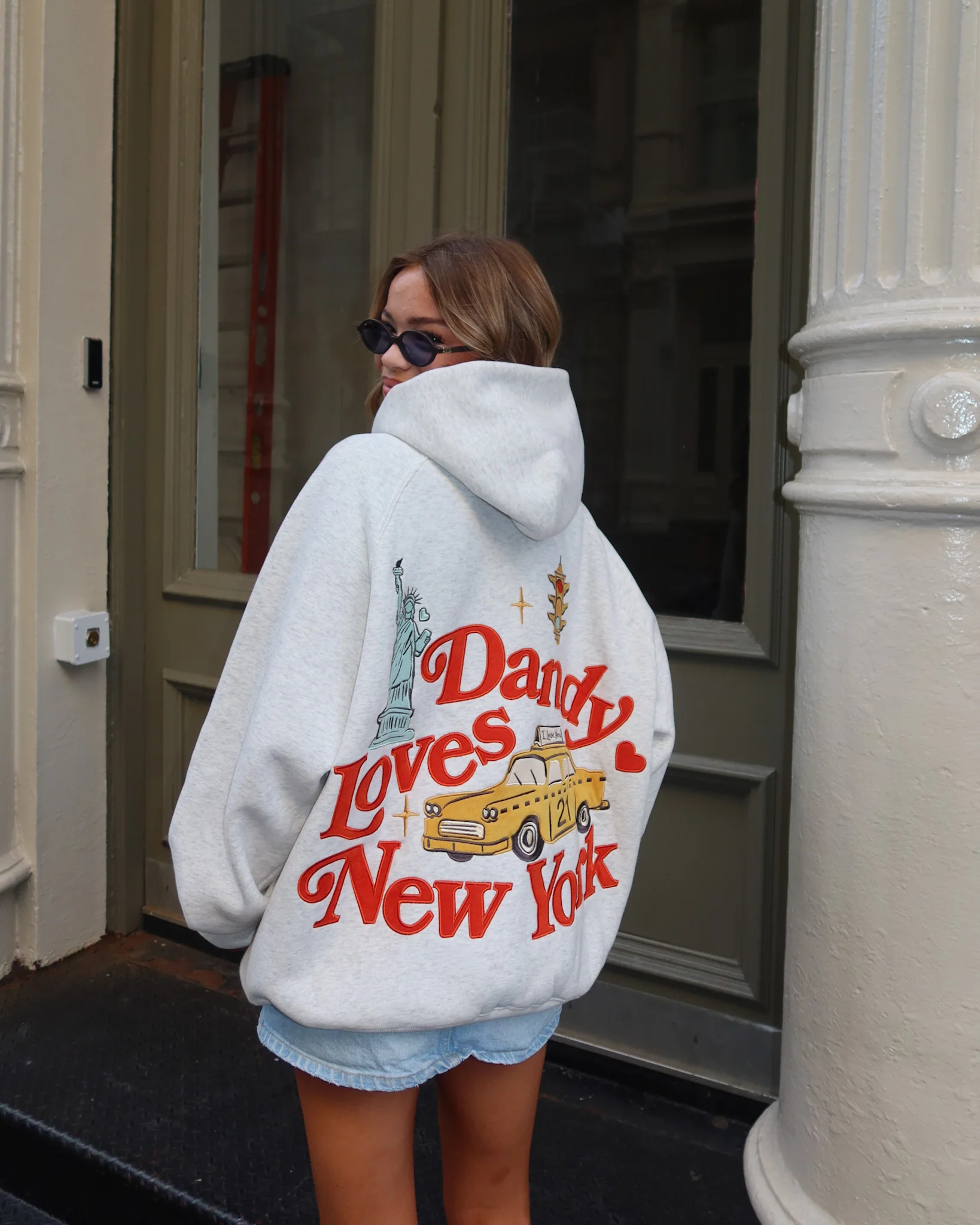 "New York" Oversized Lux Hoodie in Heather Gray - Image 7