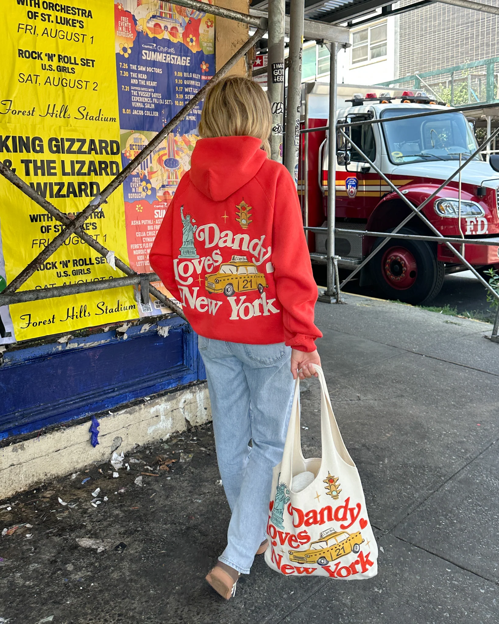 "New York" Oversized Lux Hoodie in Red - Image 11