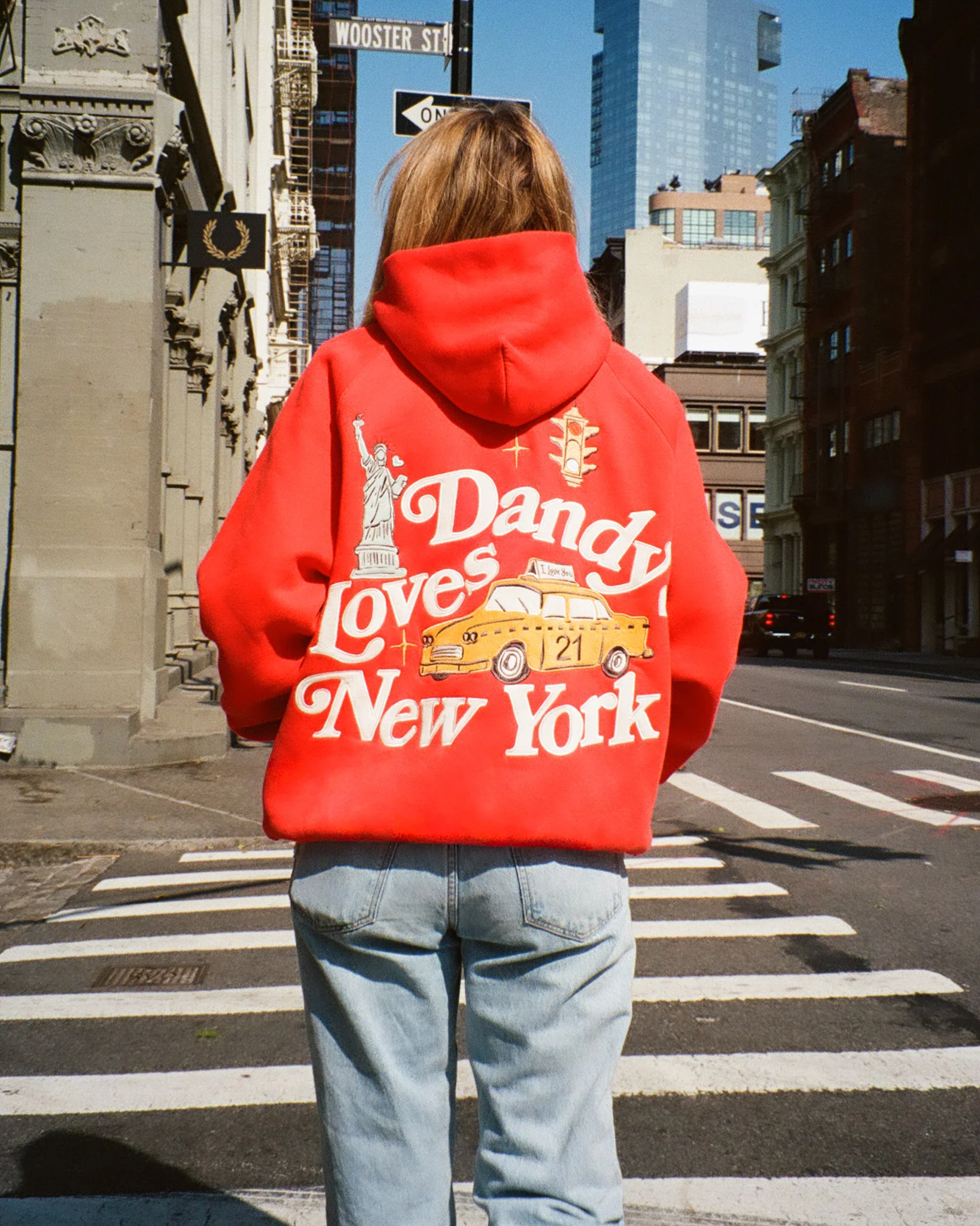 "New York" Oversized Lux Hoodie in Red - Image 14