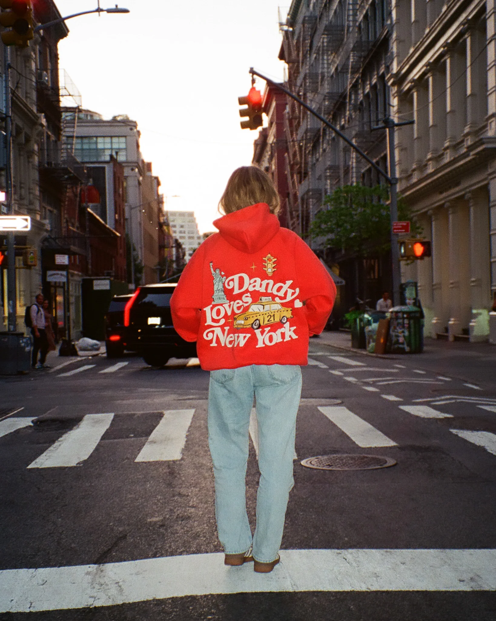 "New York" Oversized Lux Hoodie in Red - Image 6
