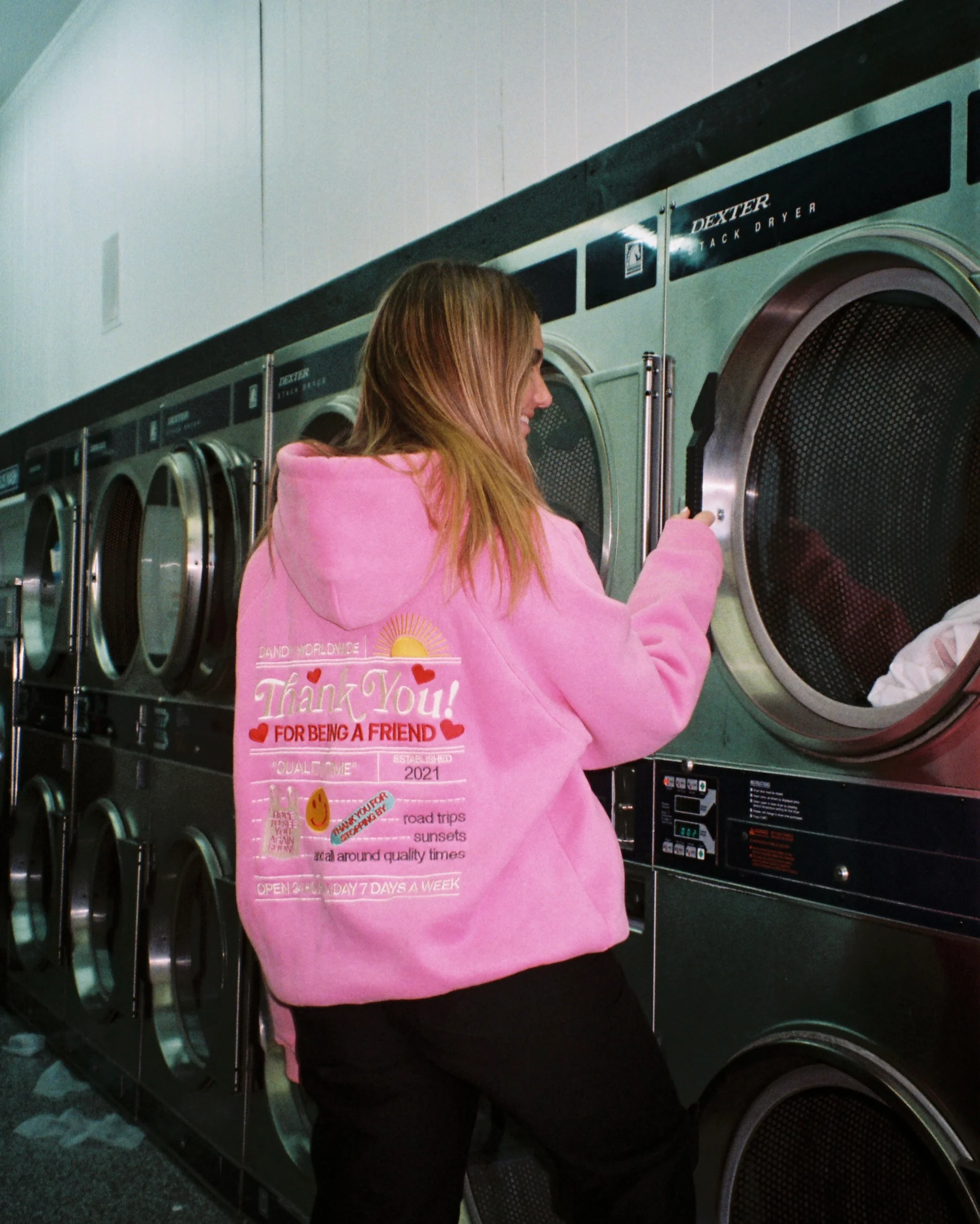 "Quality Time" Oversized Lux Hoodie in Pink - Image 10