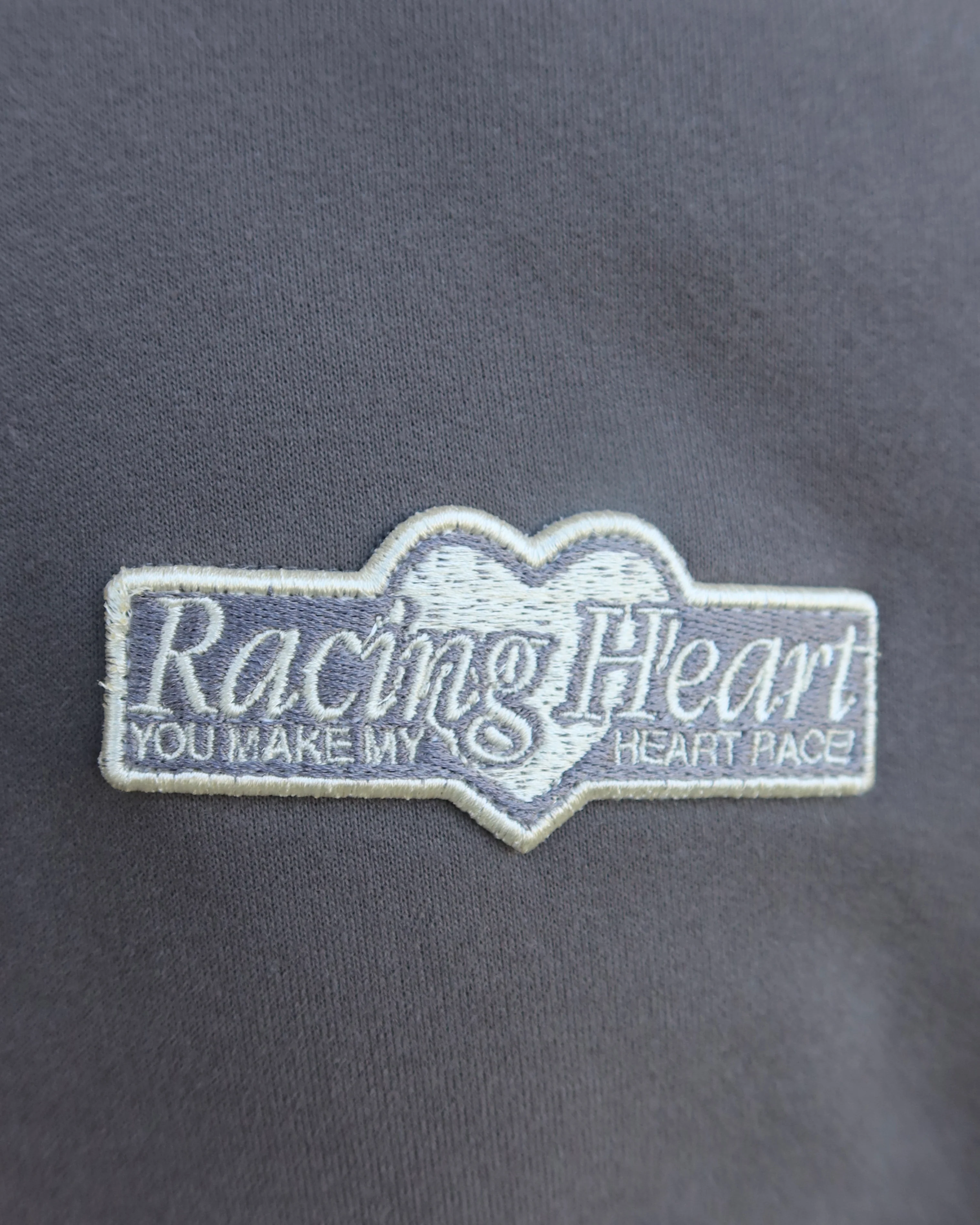"Racing Heart" Oversized Lux Hoodie in Dark Gray - Image 9