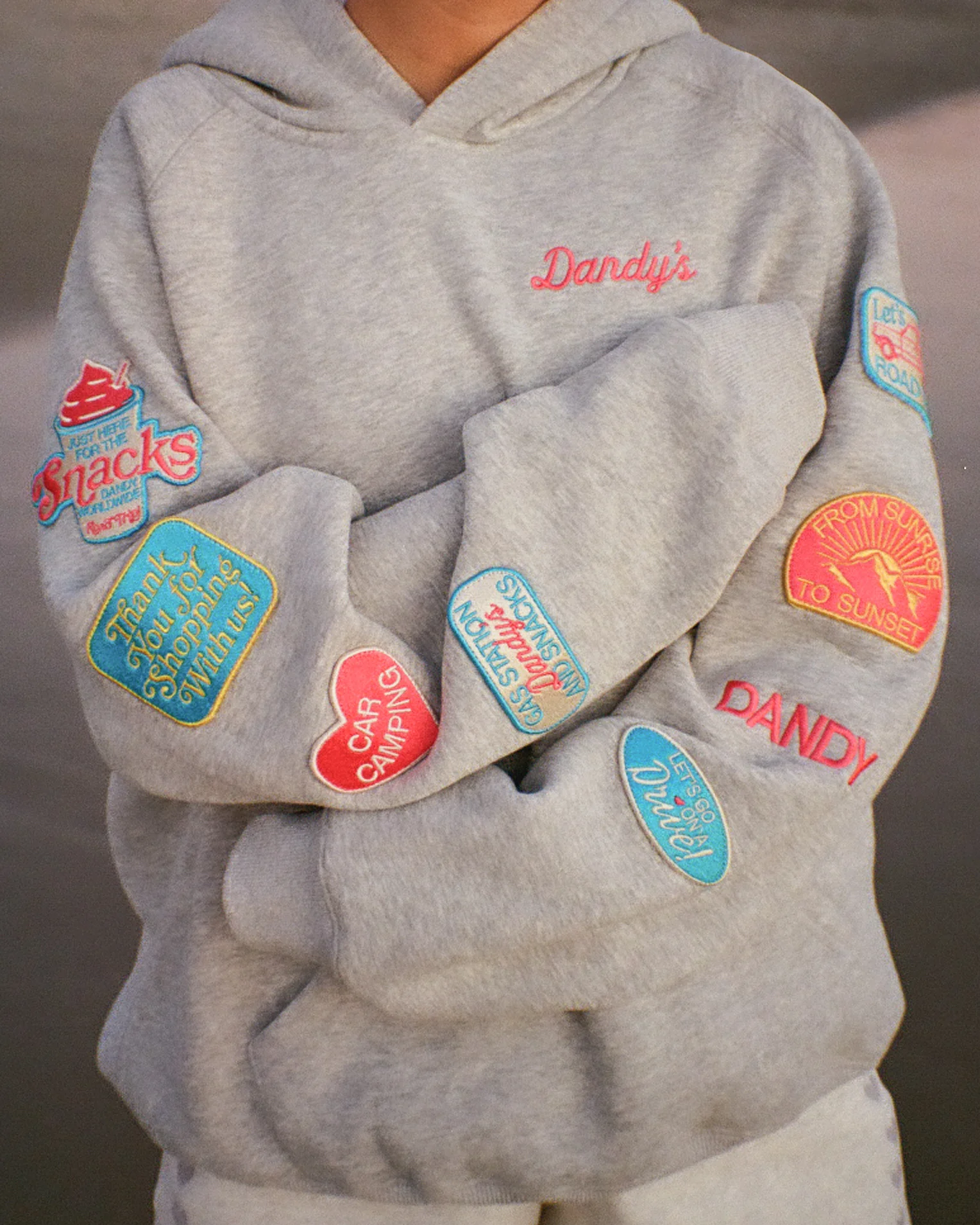 "Road Trip!" Oversized Lux Hoodie in Dark Heather - Image 2