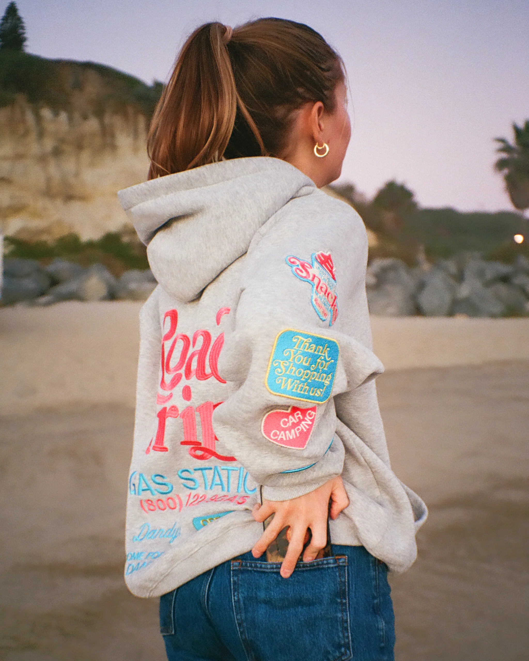 "Road Trip!" Oversized Lux Hoodie in Dark Heather - Image 29