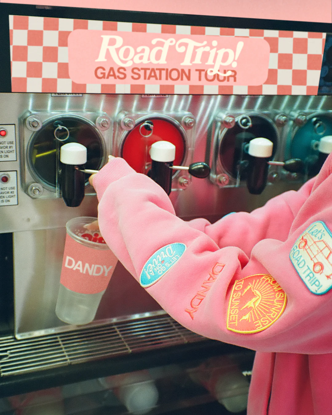"Road Trip!" Oversized Lux Hoodie in Vintage Washed Pink - Image 11