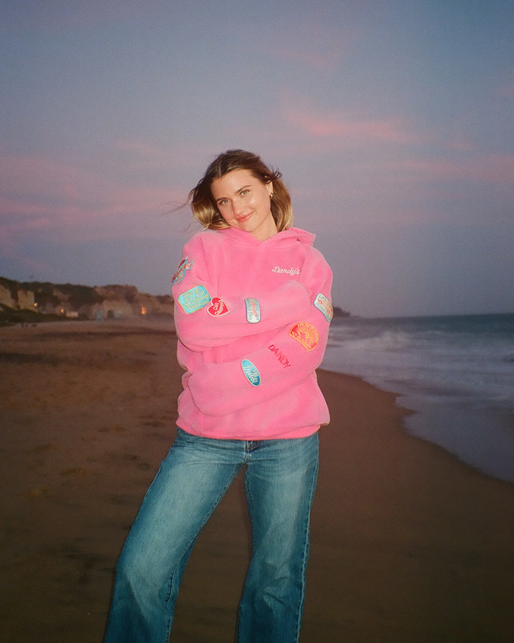 "Road Trip!" Oversized Lux Hoodie in Vintage Washed Pink - Image 12