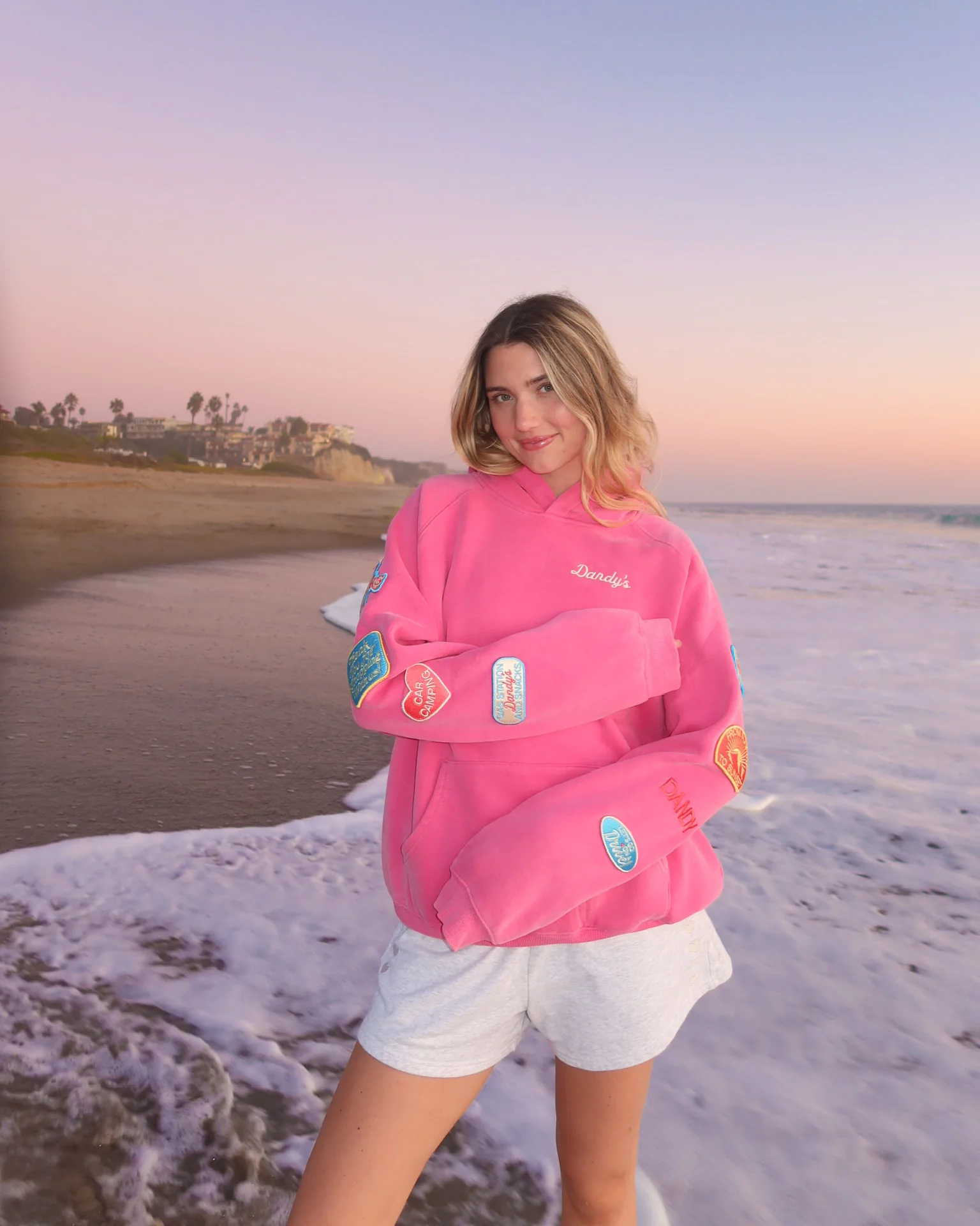 "Road Trip!" Oversized Lux Hoodie in Vintage Washed Pink - Image 4