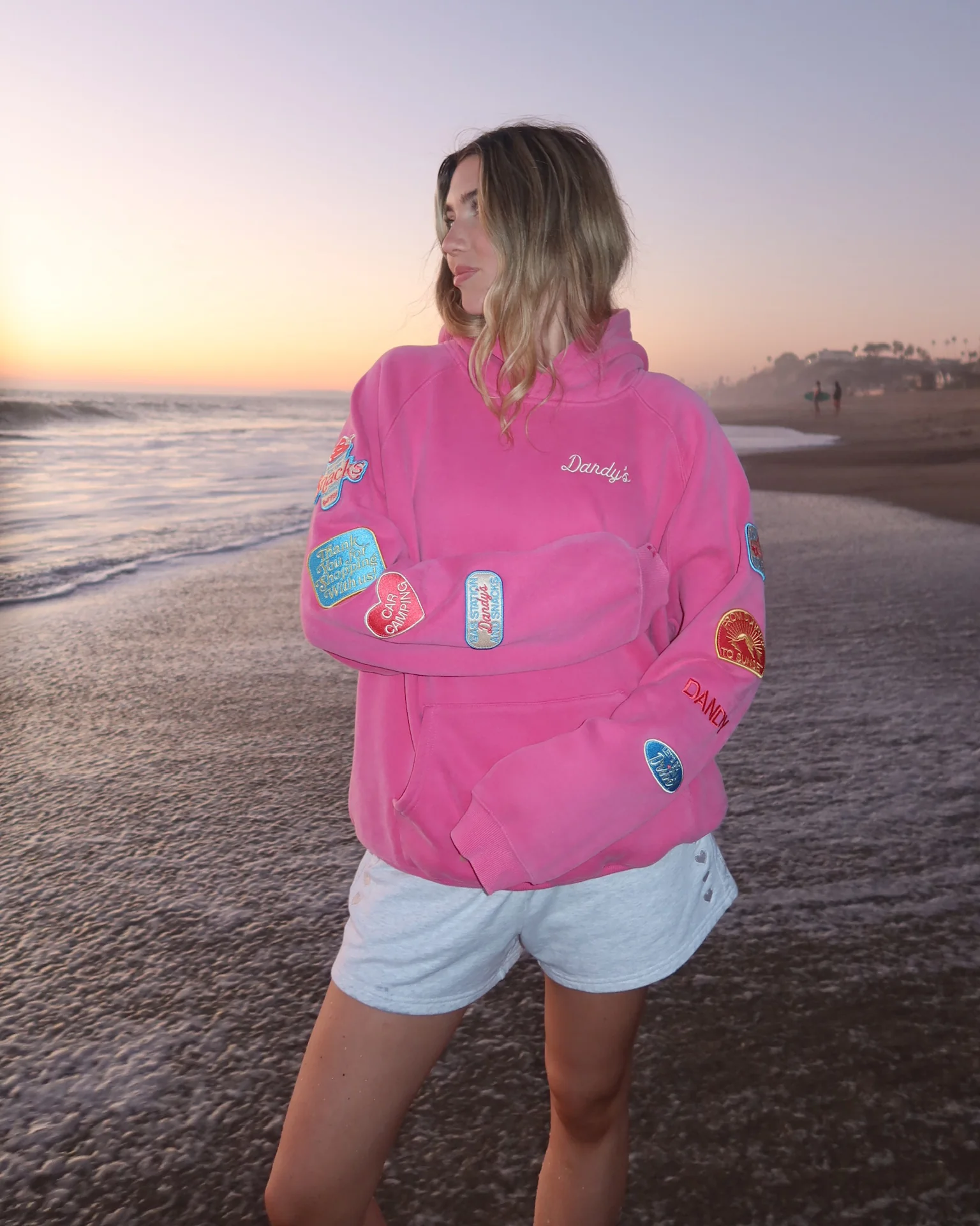 "Road Trip!" Oversized Lux Hoodie in Vintage Washed Pink - Image 5