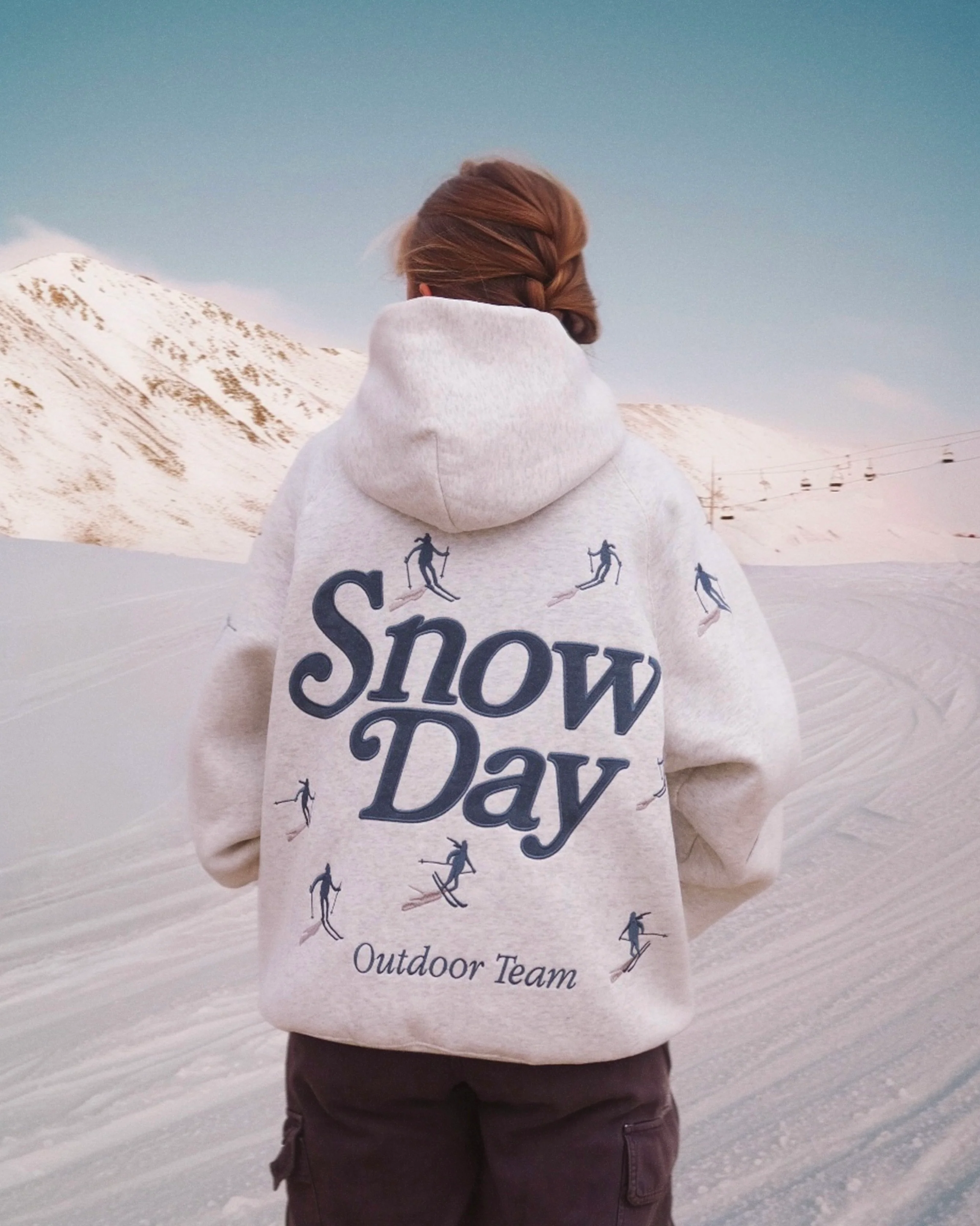 "Snow Day" Oversized Lux Hoodie in Heather Gray