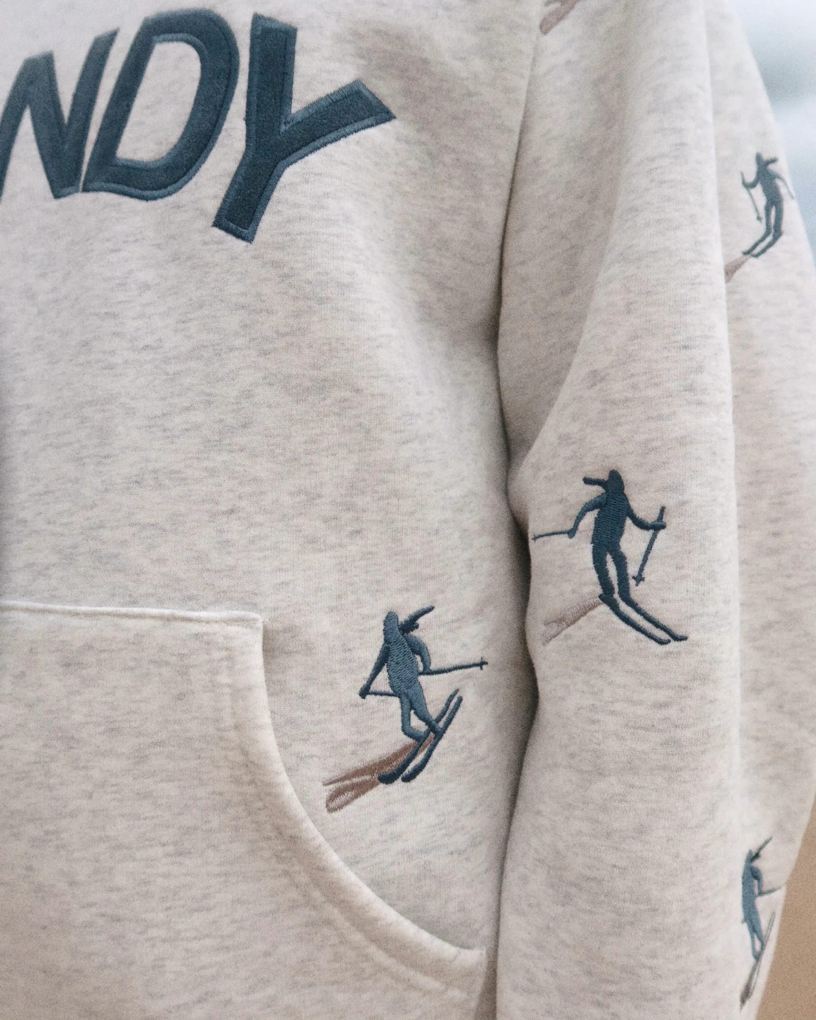 "Snow Day" Oversized Lux Hoodie in Heather Gray - Image 3