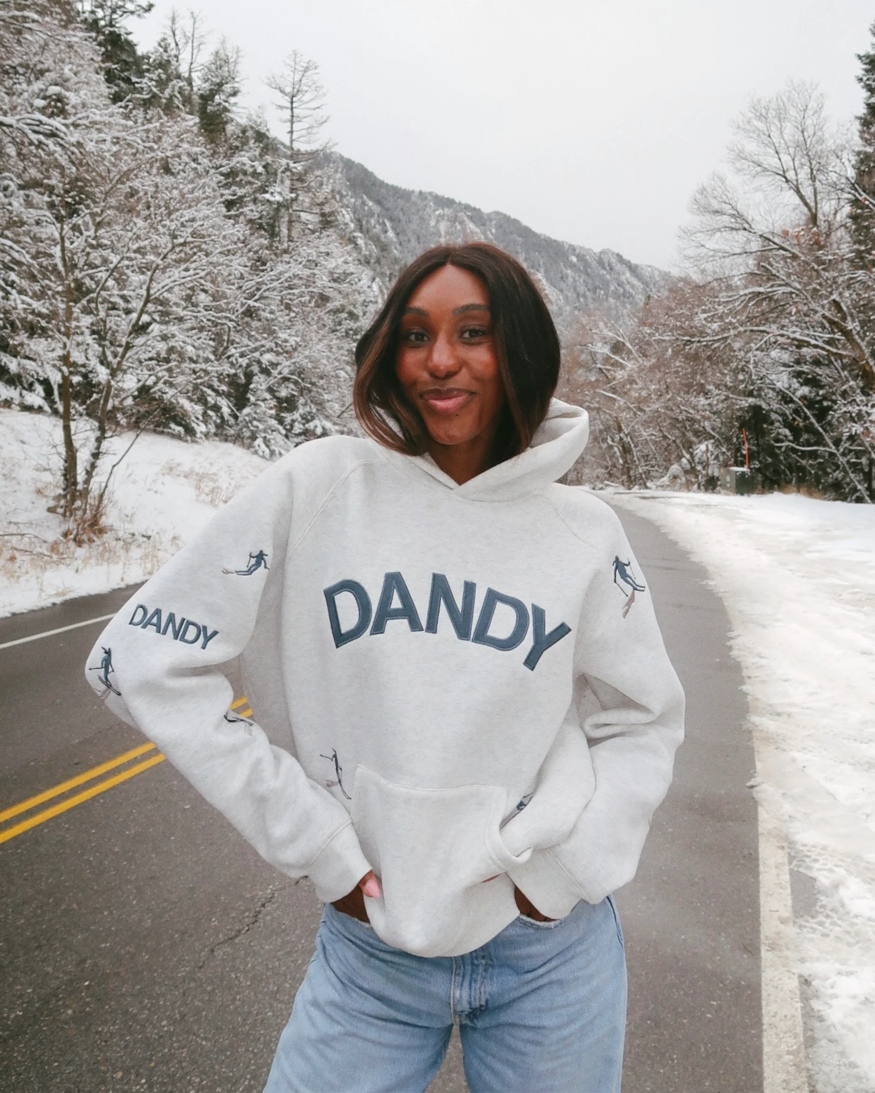 "Snow Day" Oversized Lux Hoodie in Heather Gray - Image 5