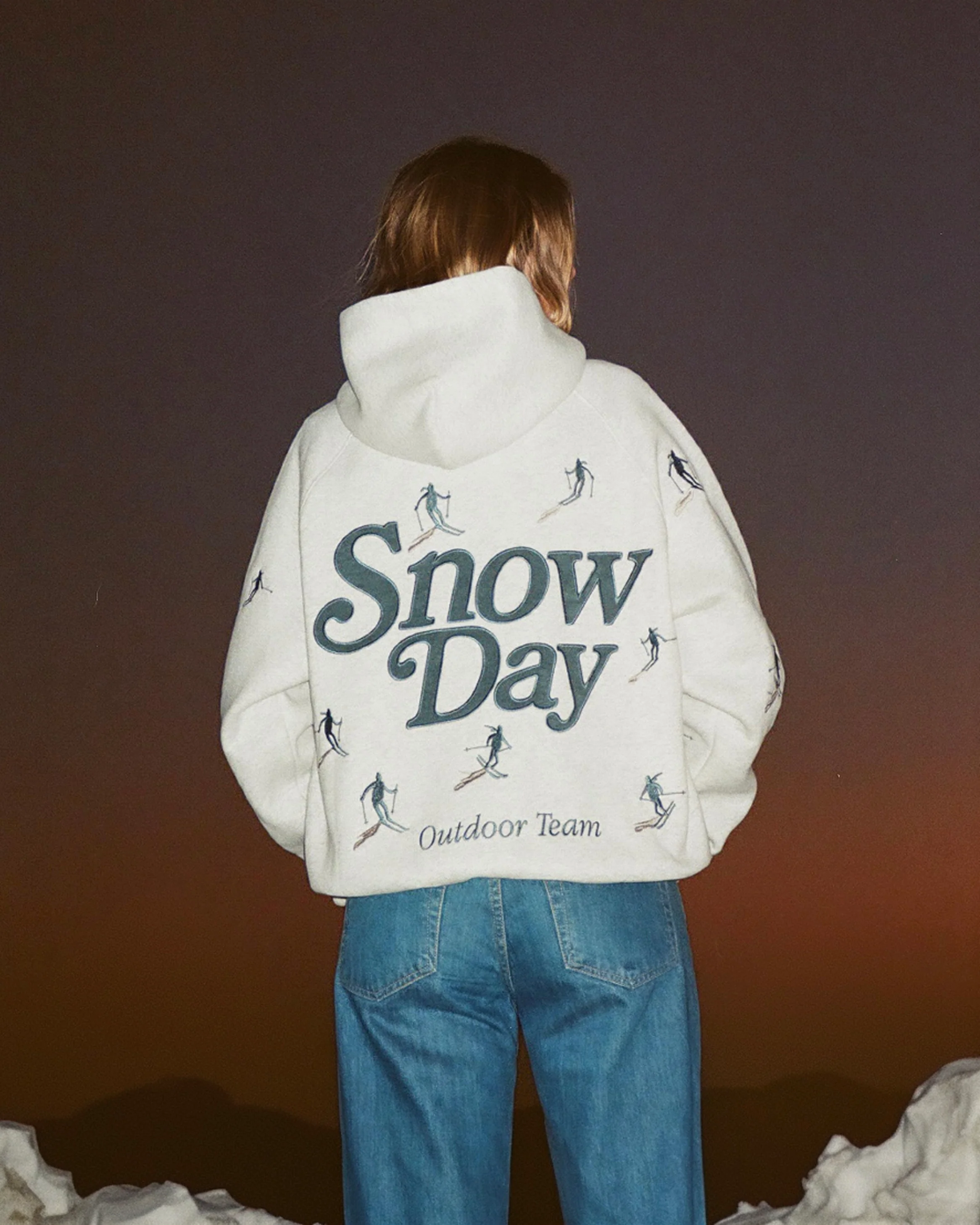 "Snow Day" Oversized Lux Hoodie in Heather Gray - Image 6