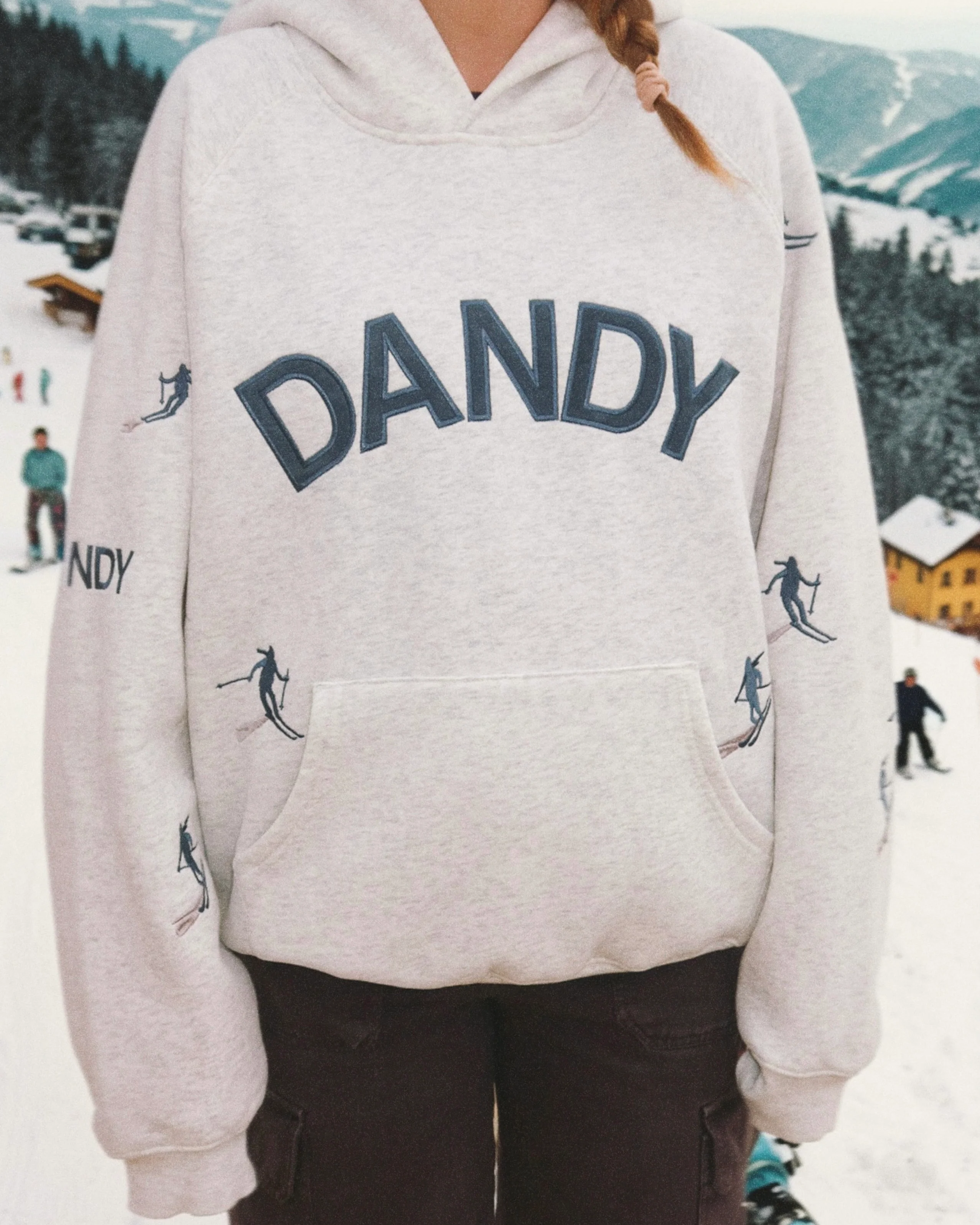 "Snow Day" Oversized Lux Hoodie in Heather Gray - Image 7