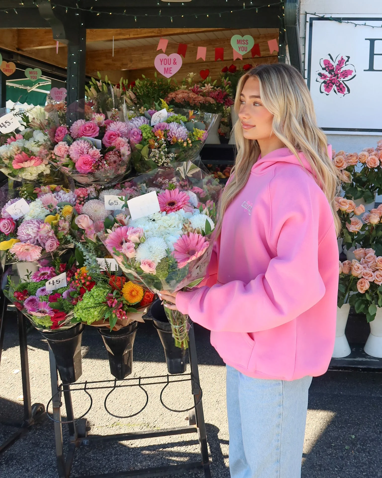 "These Flowers" Oversized Lux Hoodie in Pink - Image 4