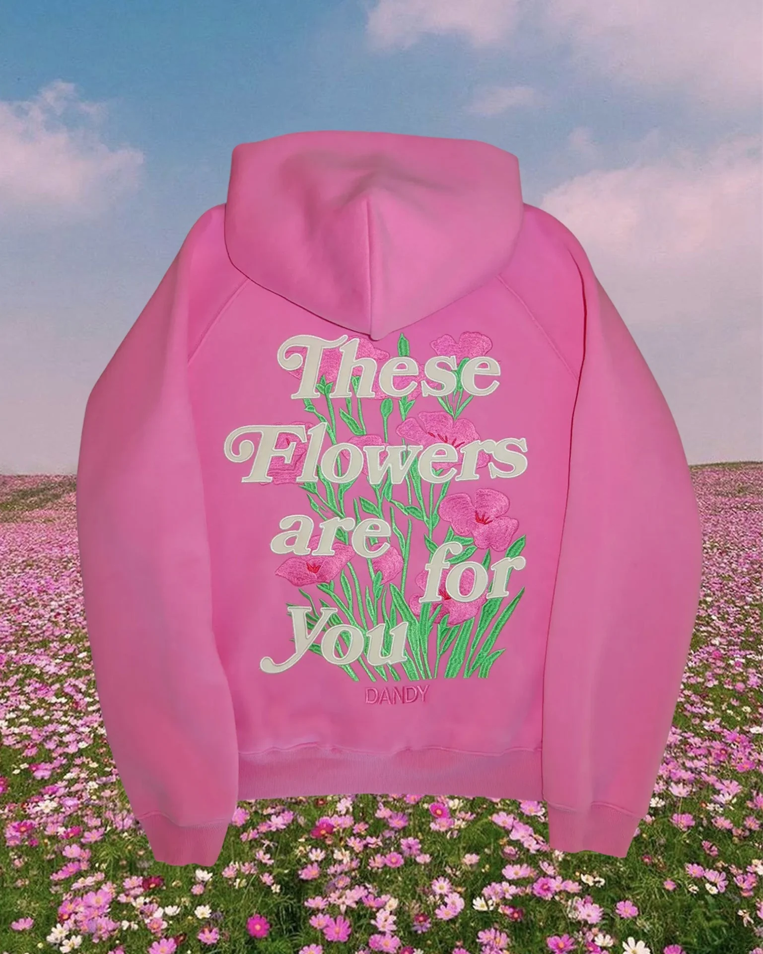 "These Flowers" Oversized Lux Hoodie in Pink - Image 5