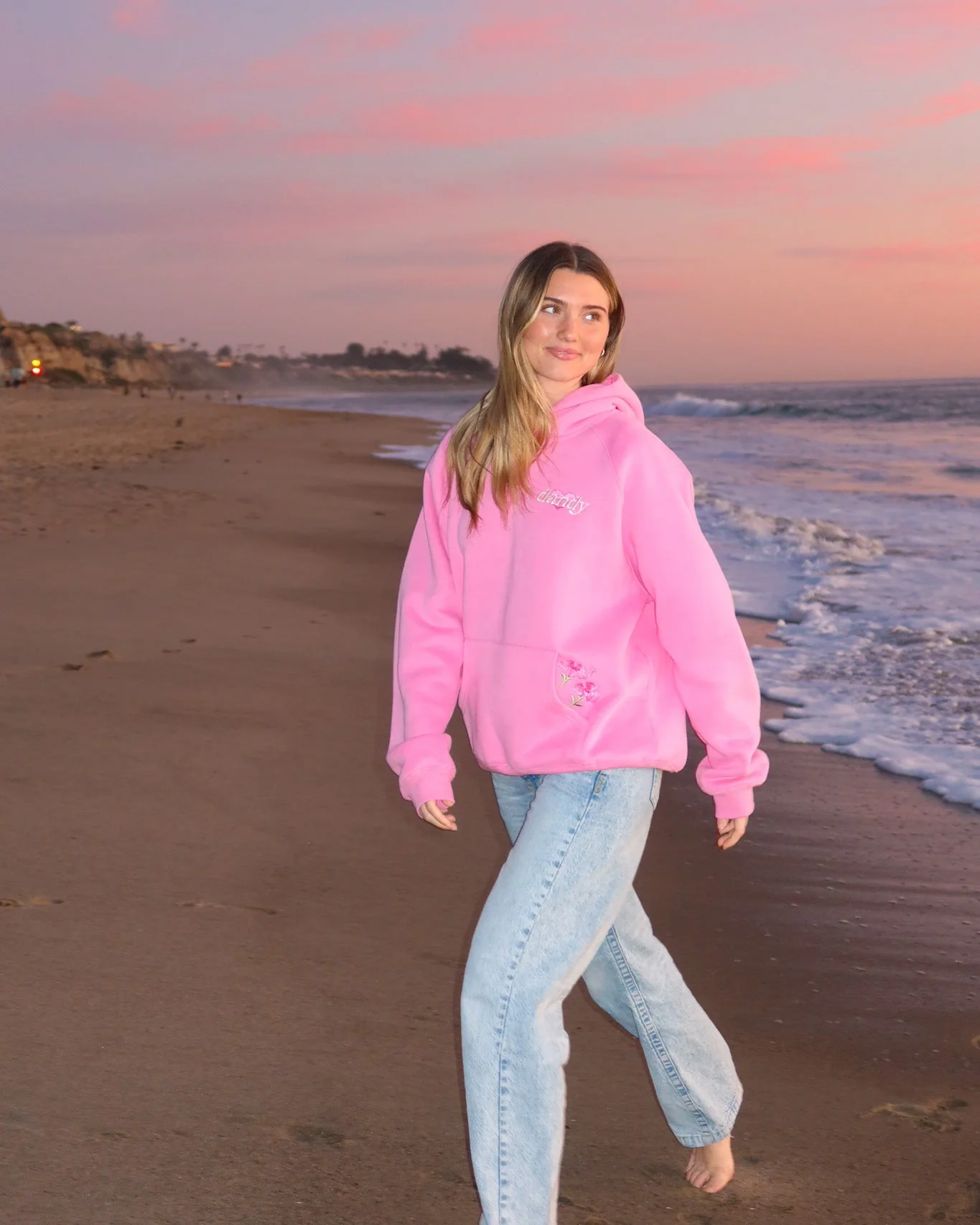 "These Flowers" Oversized Lux Hoodie in Pink - Image 7