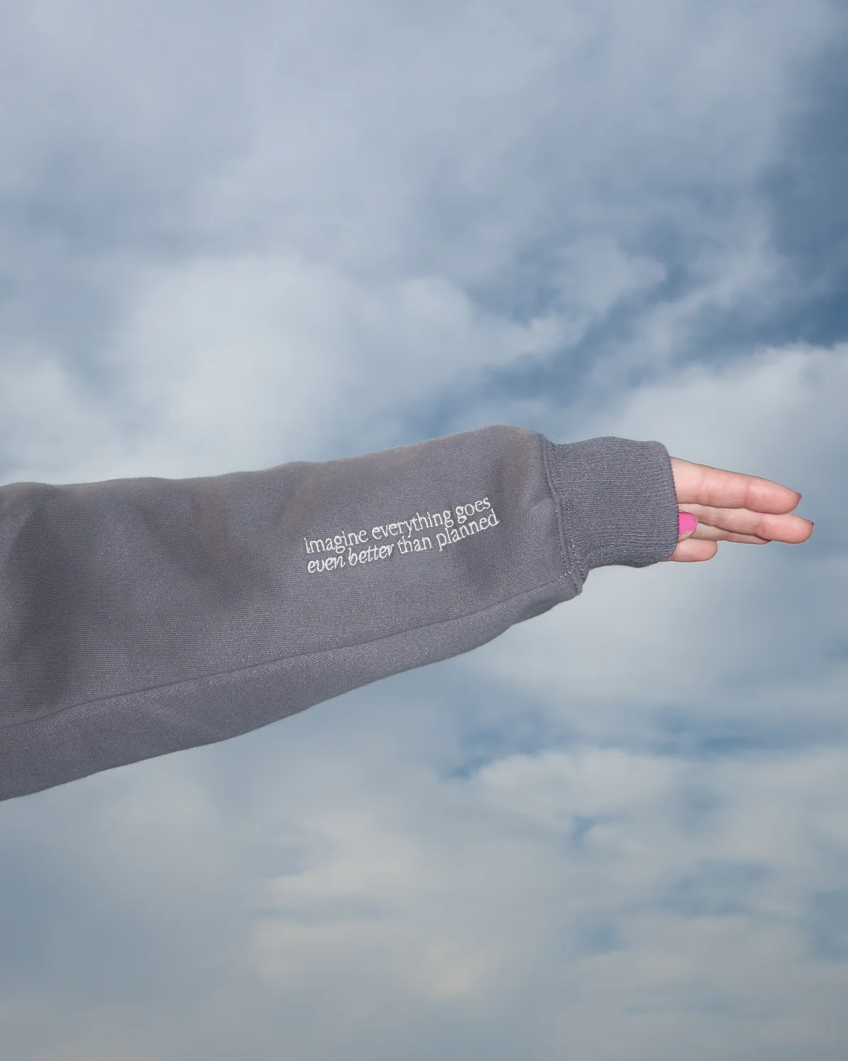 "What If" Oversized Lux Hoodie in Dark Gray - Image 11
