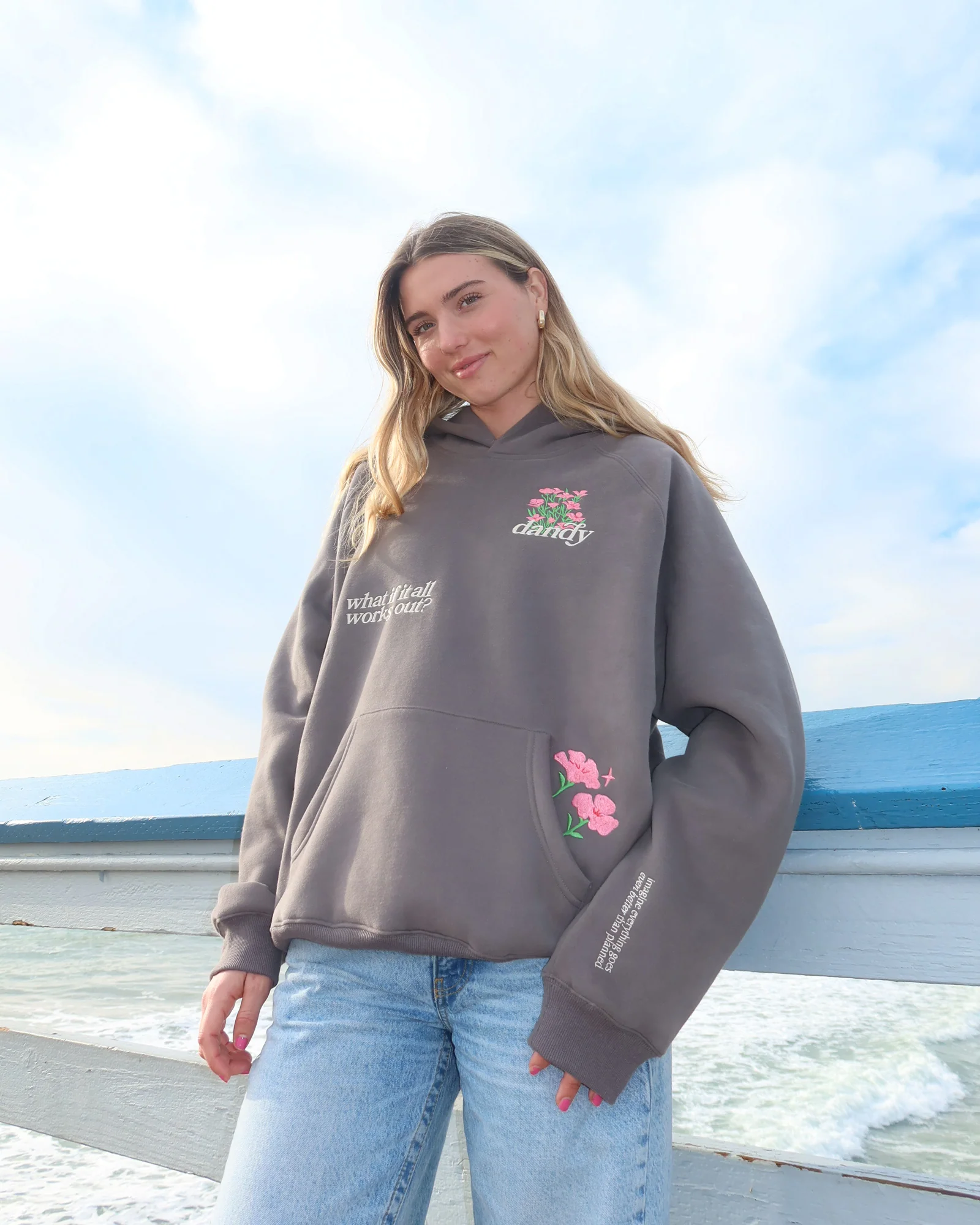 "What If" Oversized Lux Hoodie in Dark Gray - Image 13