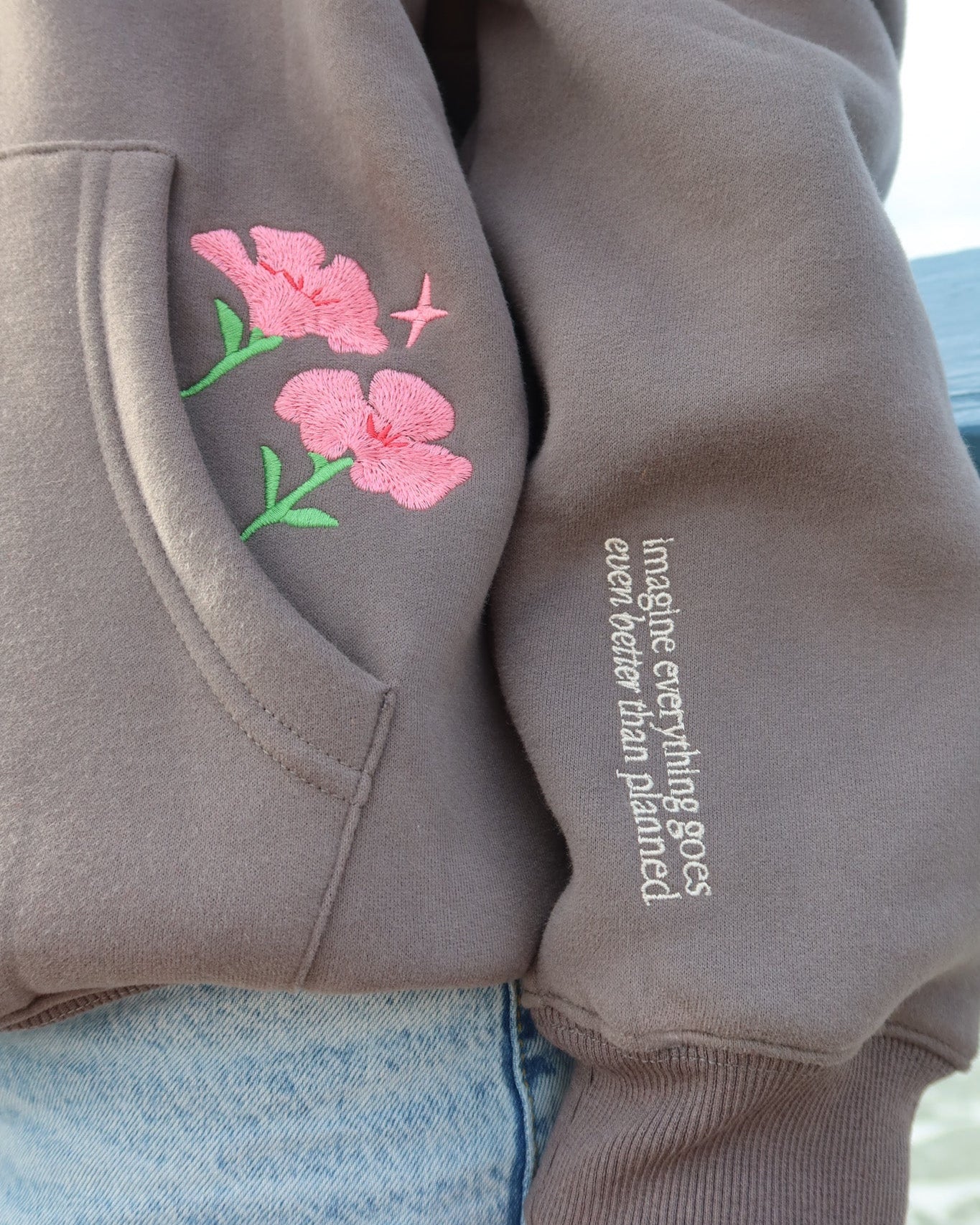 "What If" Oversized Lux Hoodie in Dark Gray - Image 4