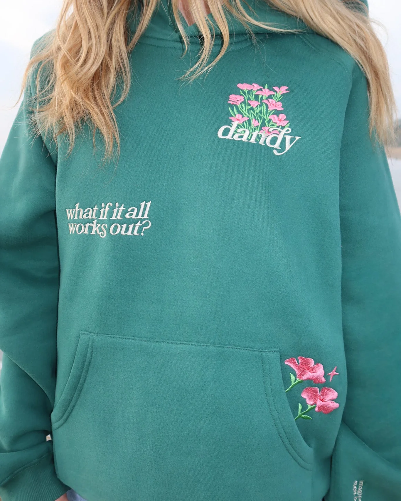 "What If" Oversized Lux Hoodie in Green - Image 10