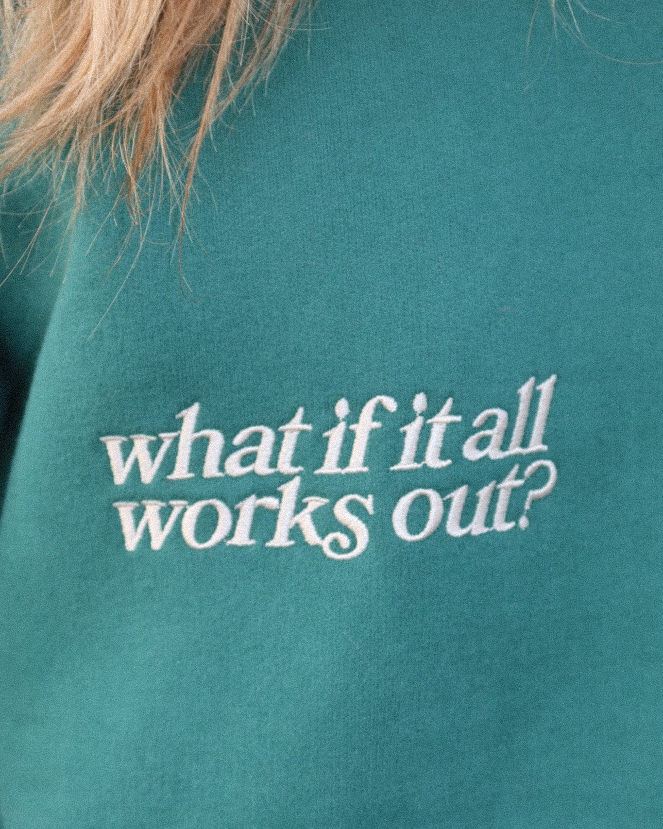 "What If" Oversized Lux Hoodie in Green - Image 12