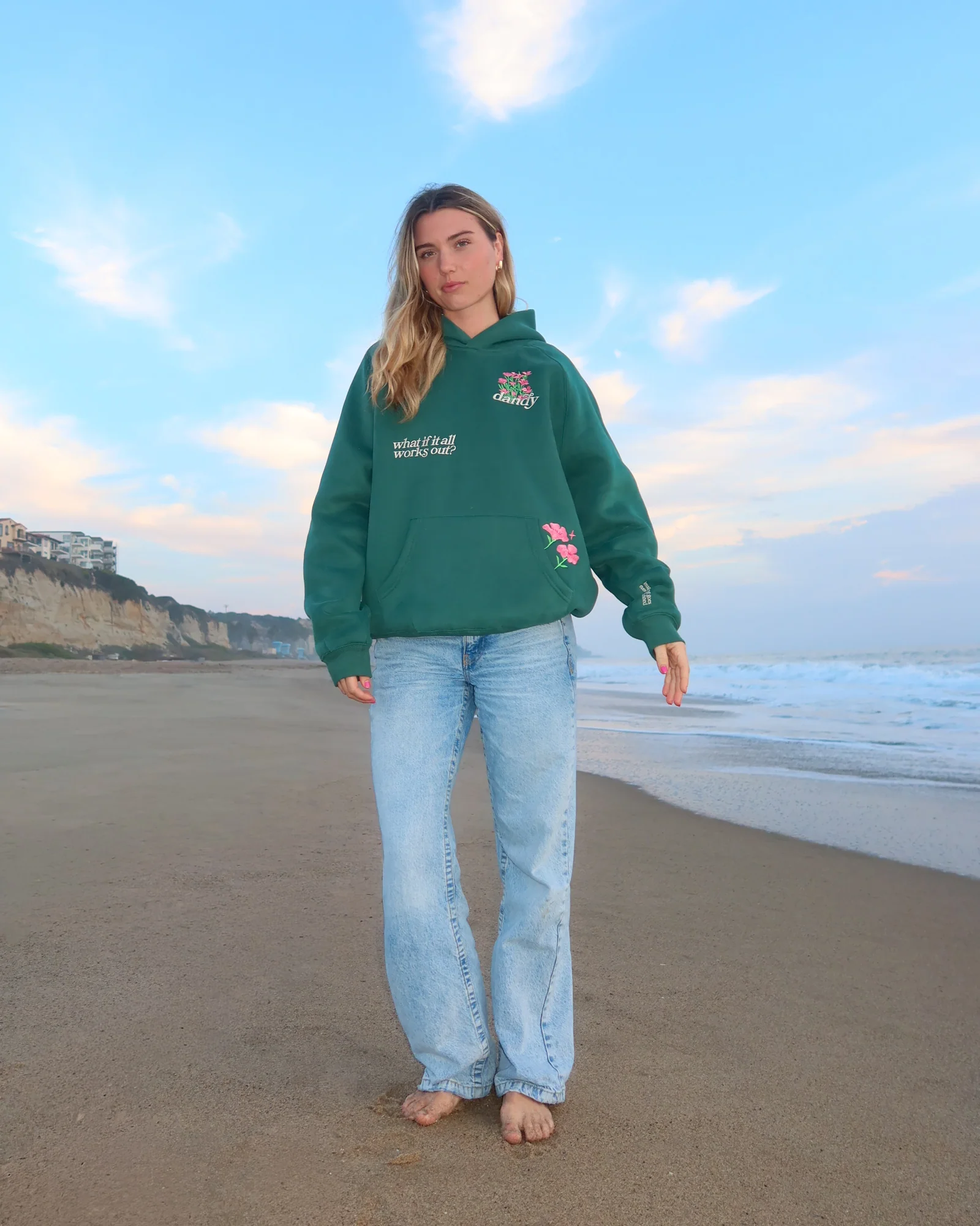 "What If" Oversized Lux Hoodie in Green - Image 13