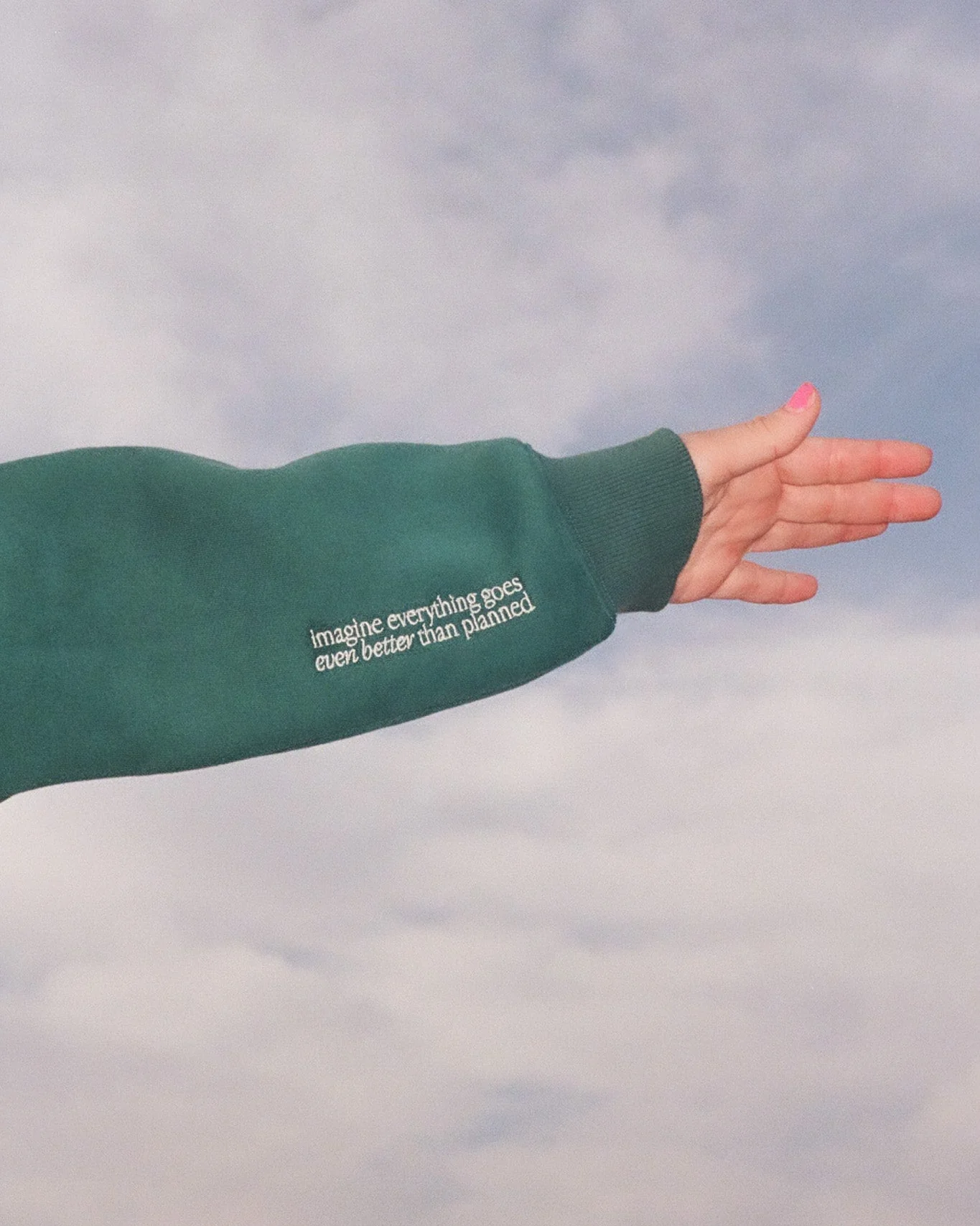 "What If" Oversized Lux Hoodie in Green - Image 3