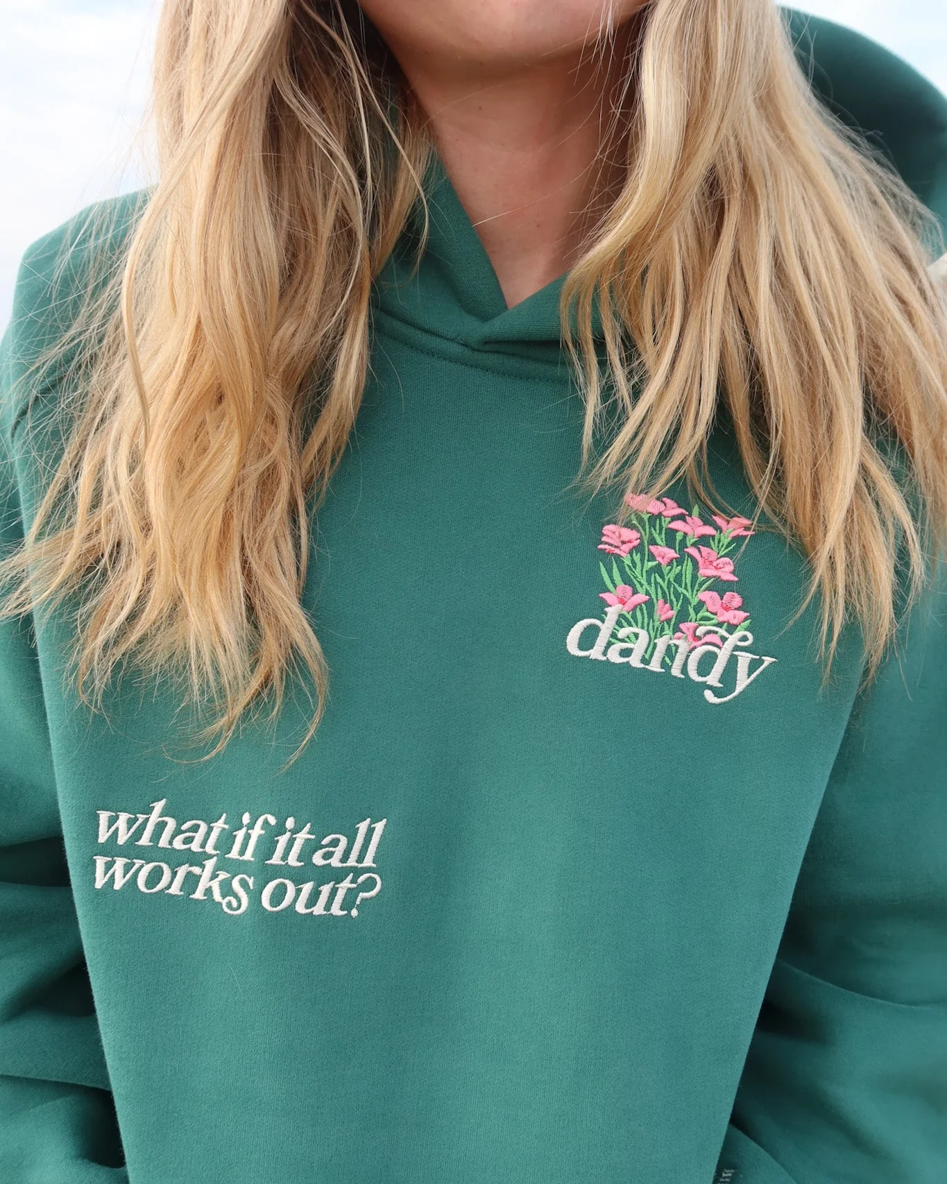 "What If" Oversized Lux Hoodie in Green - Image 5